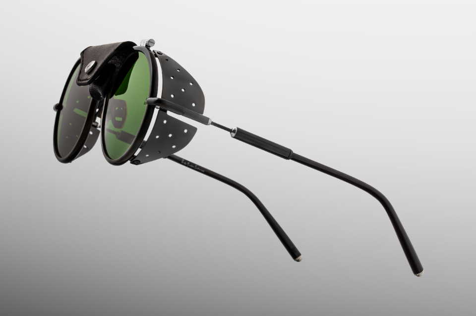 Sunglasses Model glacier in Color Black with Green lenses from Jacques Marie Mage