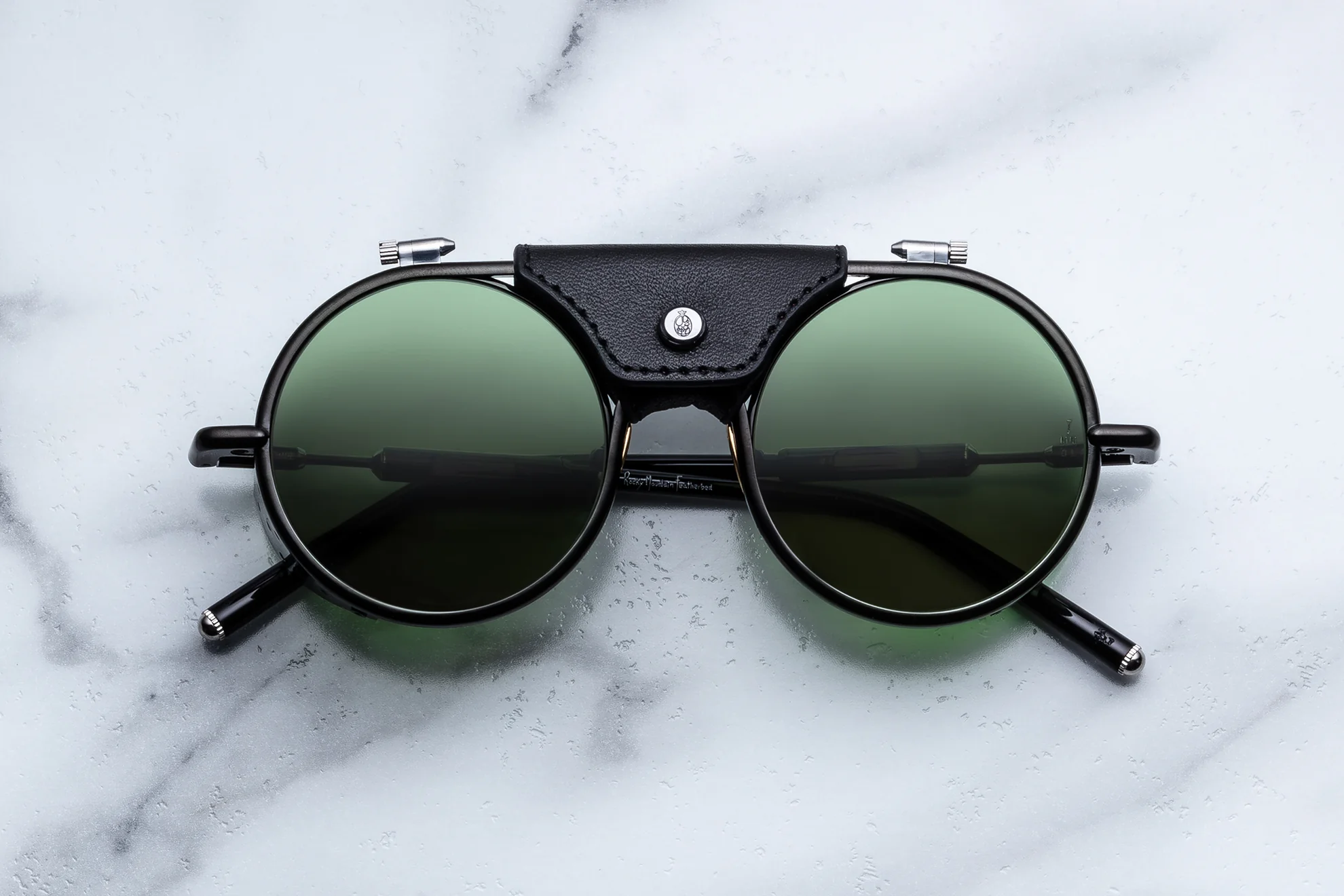 Sunglasses Model glacier in Color Black with Green lenses from Jacques Marie Mage
