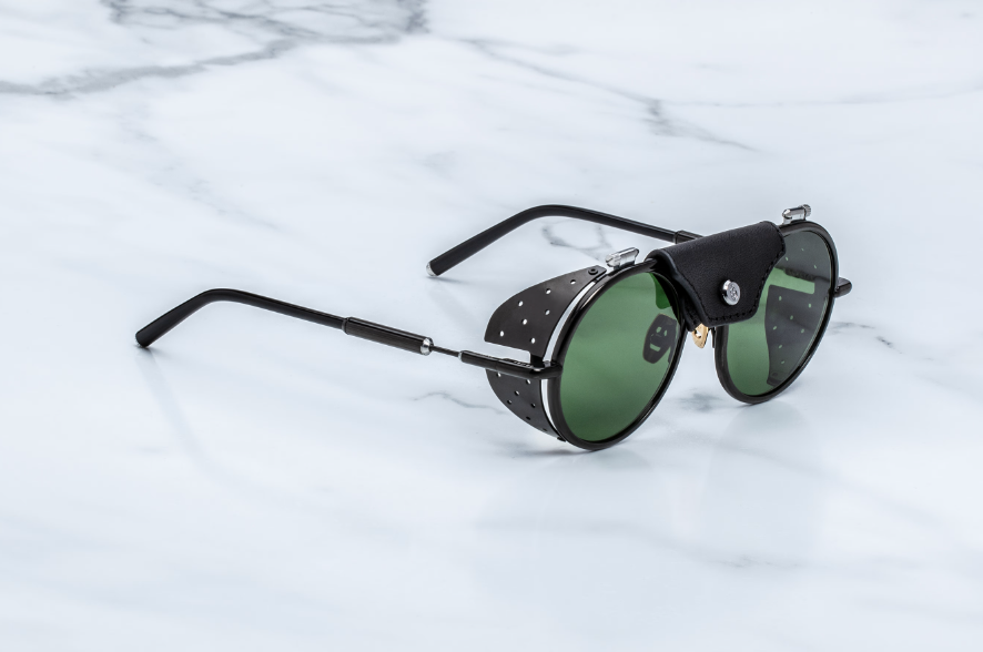 Sunglasses Model glacier in Color Black with Green lenses from Jacques Marie Mage
