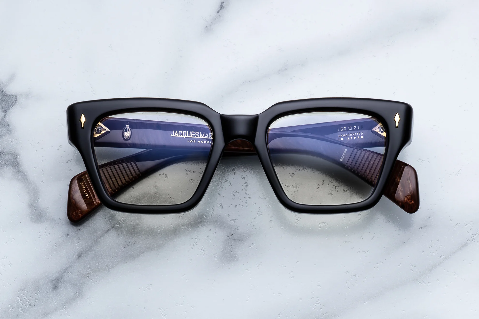 Optical Frame Model Ichikawa in color Noir X from Jacques Marie Mage