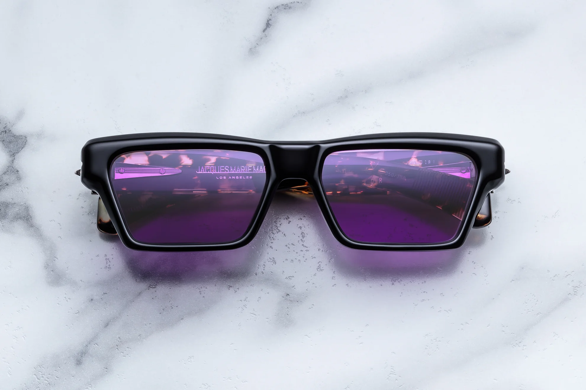 Sunglasses Model Melchior in Color Amethyst with orchyd lenses from Jacques Marie Mage