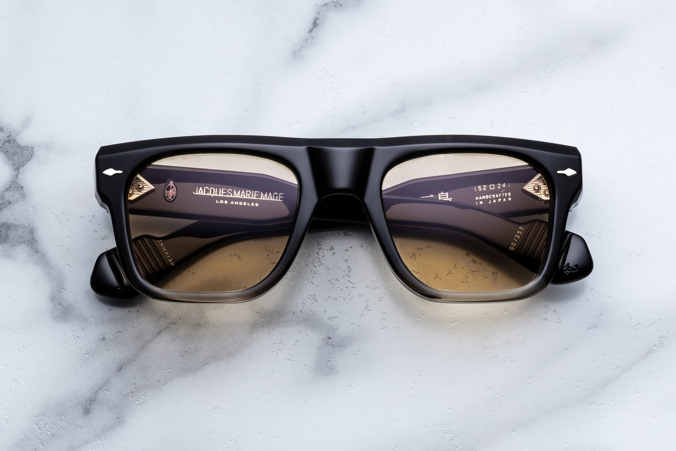 Sunglasses Model Mishima in Color Black Fade with Light Orange lenses from Jacques Marie Mage