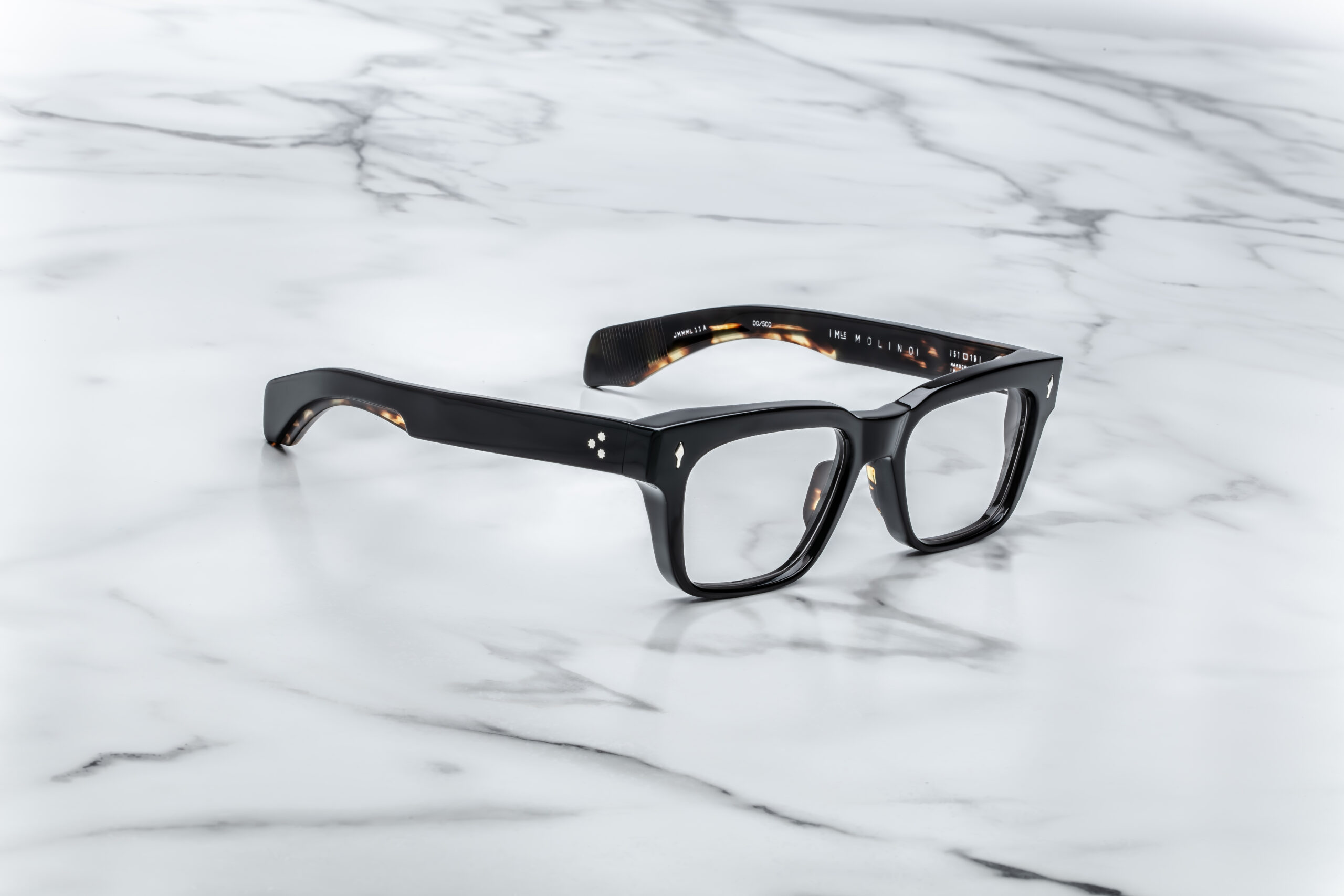 Optical Frame Model Molino in Color Noir 11 with Superlight Grey lenses from Jacques Marie Mage