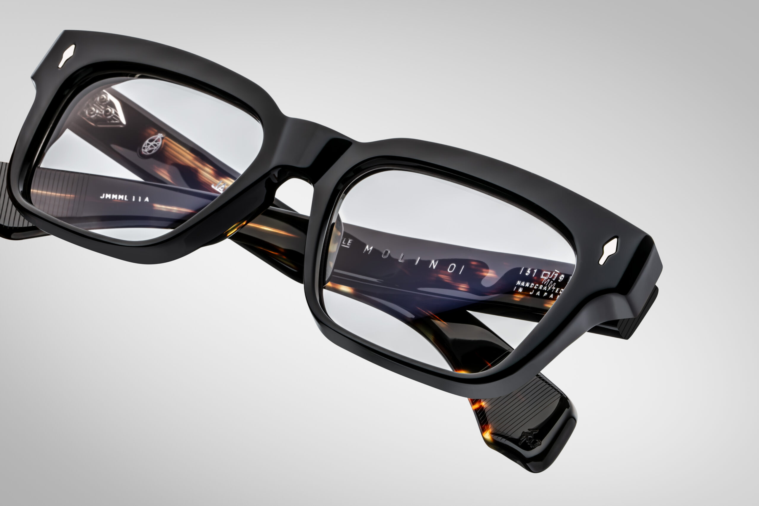 Optical Frame Model Molino in Color Noir 11 with Superlight Grey lenses from Jacques Marie Mage