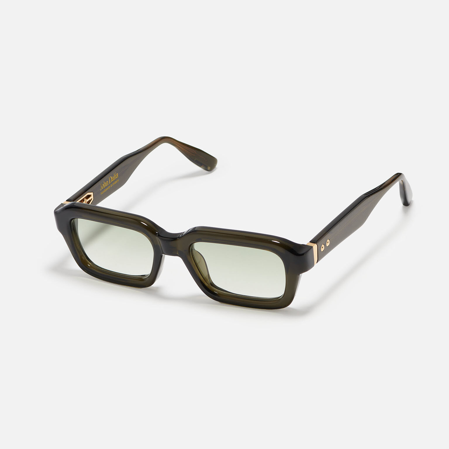 Sunglasses Model P15 in Color C163 with Clear Green gradient lenses from John Dalia
