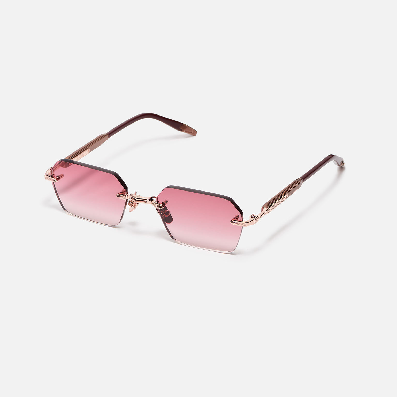 Sunglasses Model R03 in C460 with Burgundy gradient lenses from John Dalia