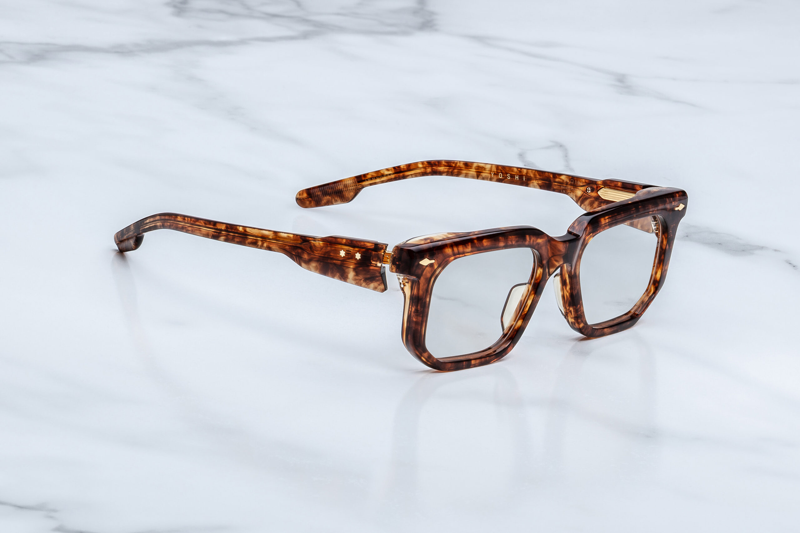 Optical Frame Model Yoshi in Color Argyle with Superlight Brown lenses