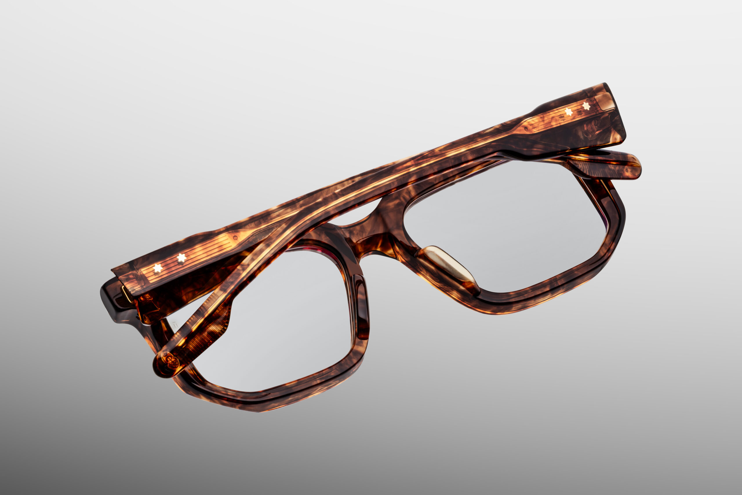 Optical Frame Model Yoshi in Color Argyle with Superlight Brown lenses