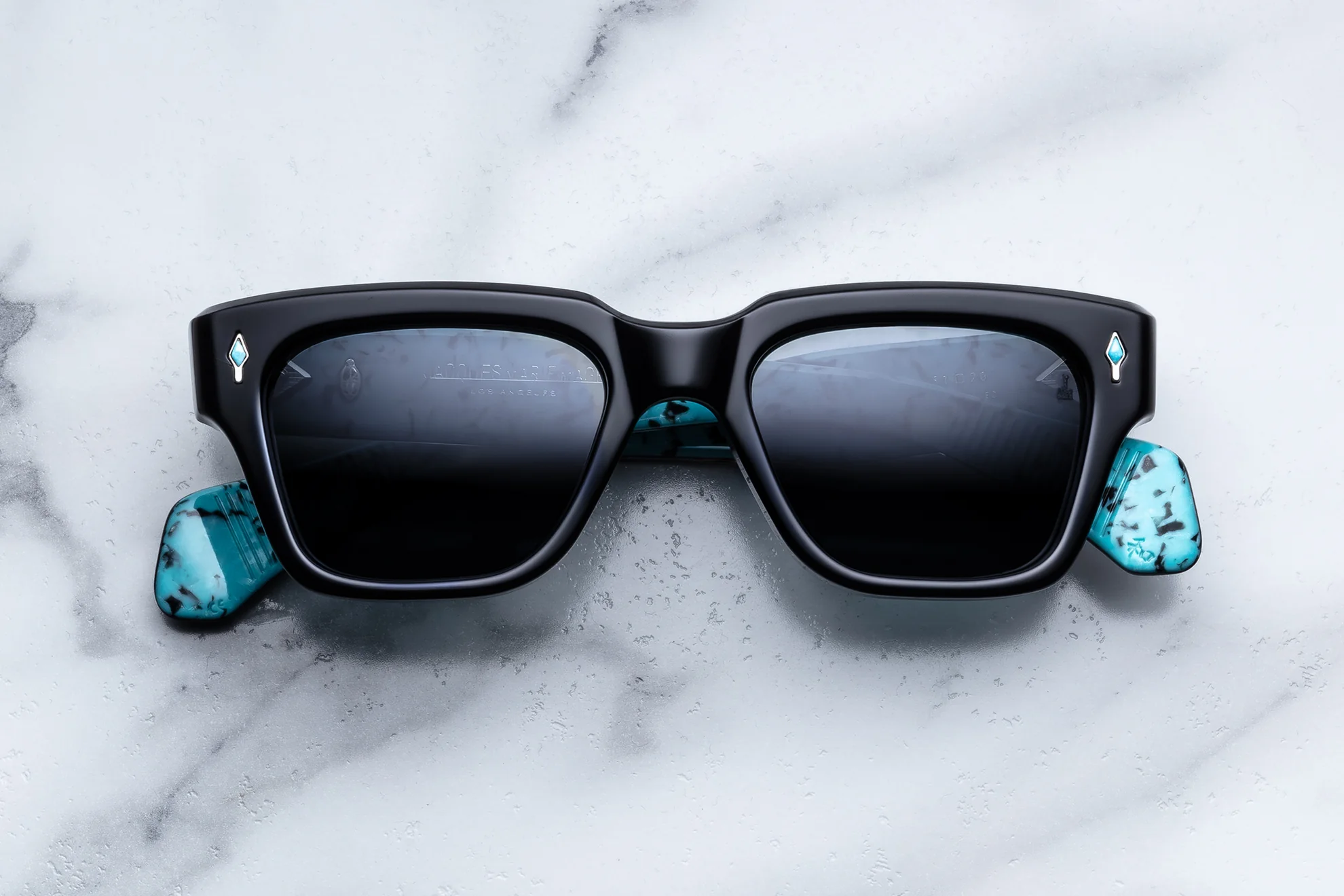 Sunglasses Model Fellini in Lone Turquoise with Berumda lenses from Jacques Marie Mage