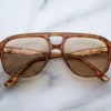 Sunglasses Model Leonard in Color Camel with Sueprlight Bronze lenses from Jacques Marie Mage