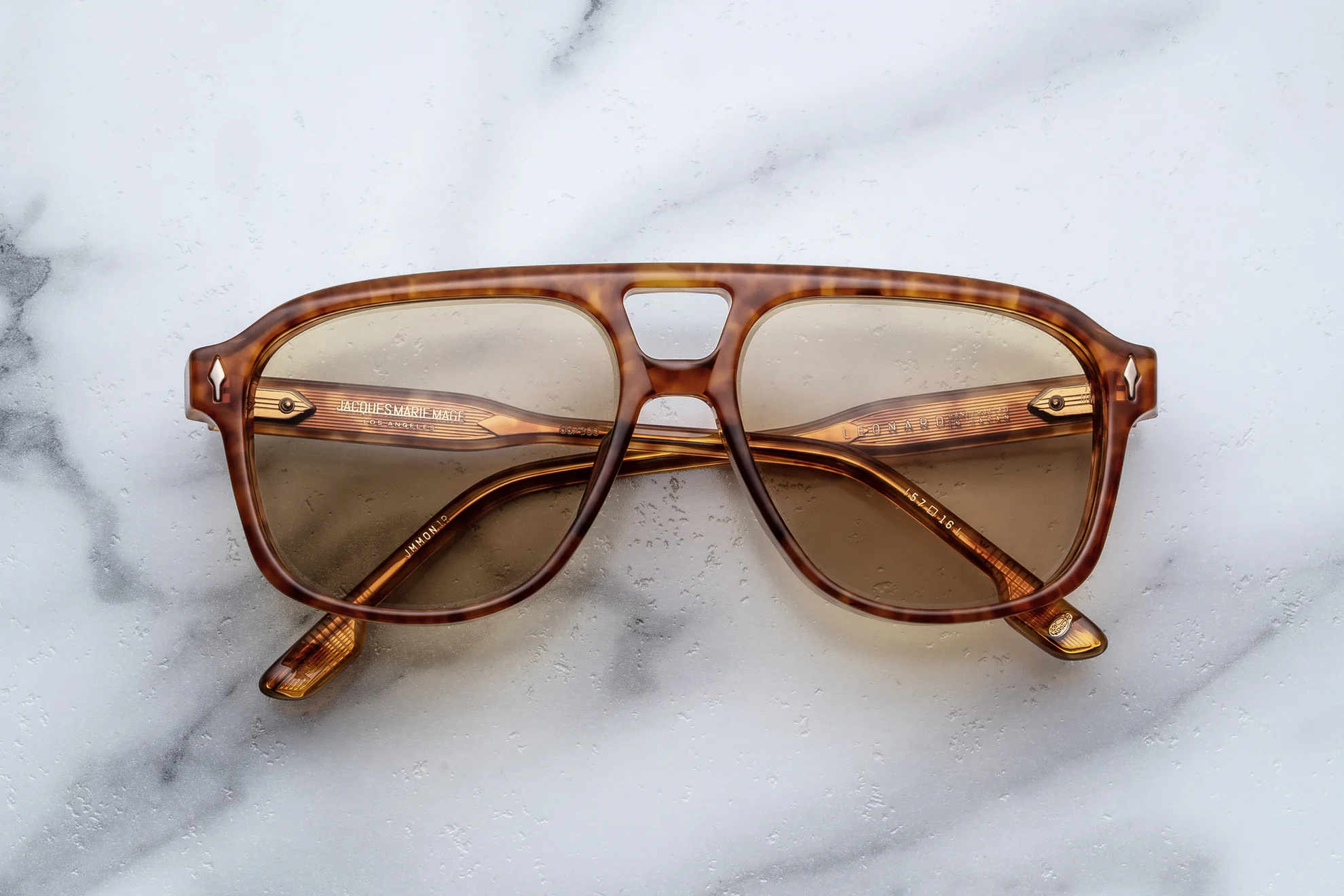 Sunglasses Model Leonard in Color Camel with Sueprlight Bronze lenses from Jacques Marie Mage