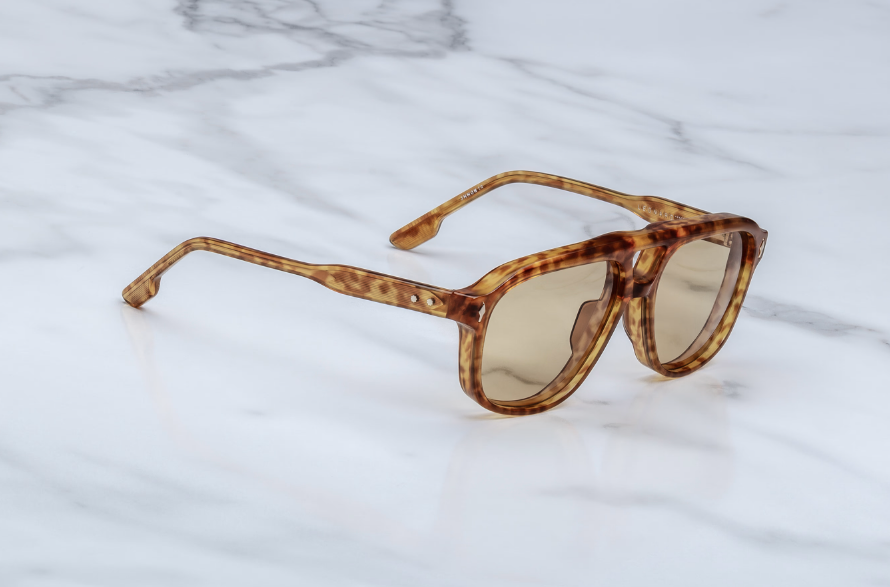 Sunglasses Model Leonard in Color Camel with Sueprlight Bronze lenses from Jacques Marie Mage