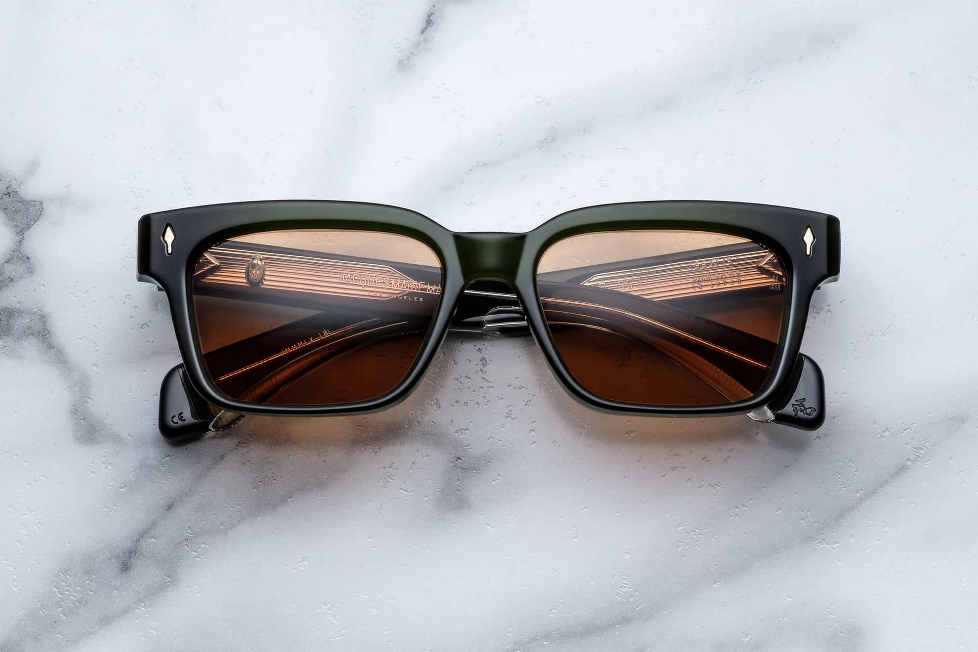 Sunglasses Model Molino 55 in Color Borneo with Orange lenses