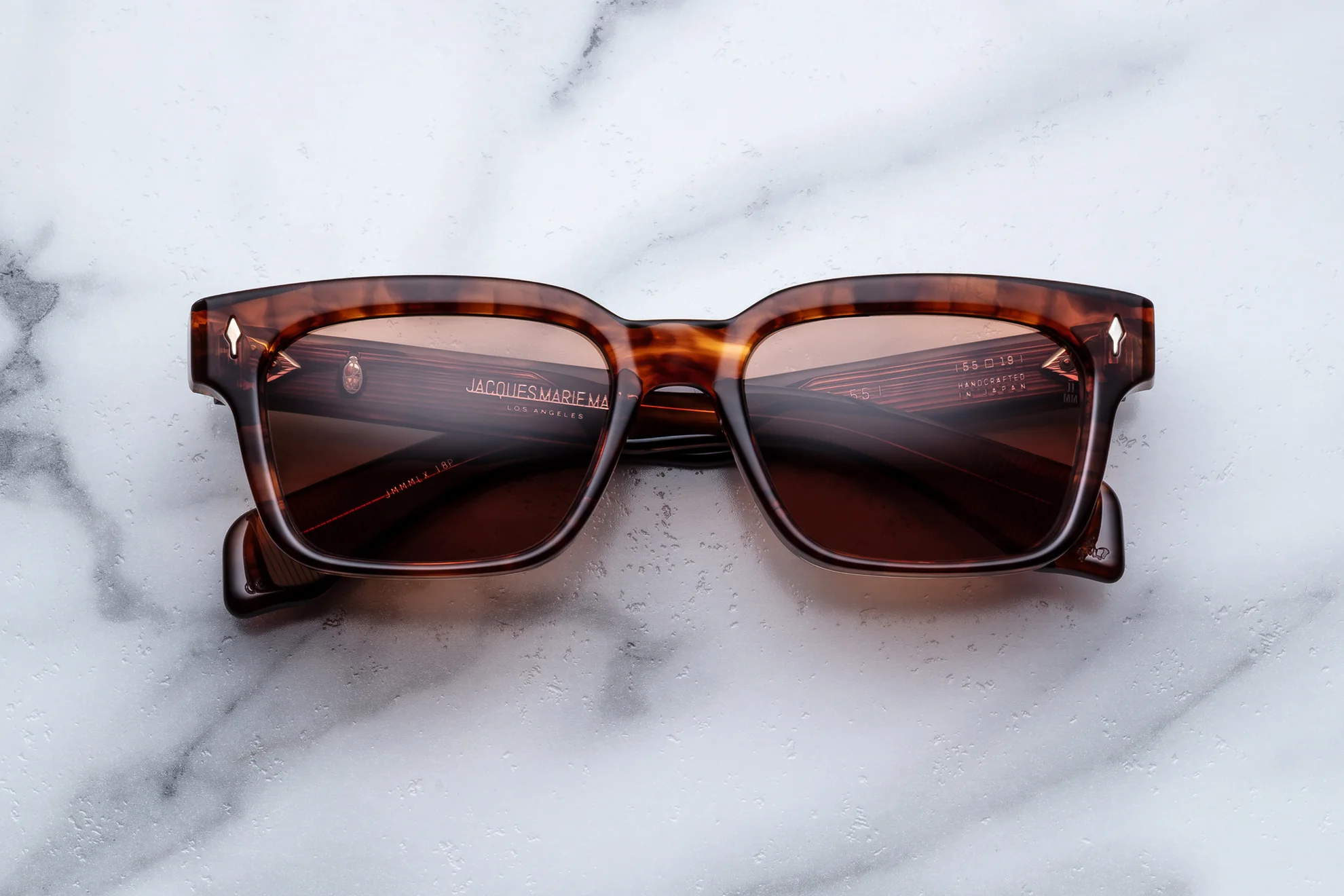 Sunglasses Model Molino 55 in Color Bourbon with Dark Tuscan lenses from Jacques Marie Mage