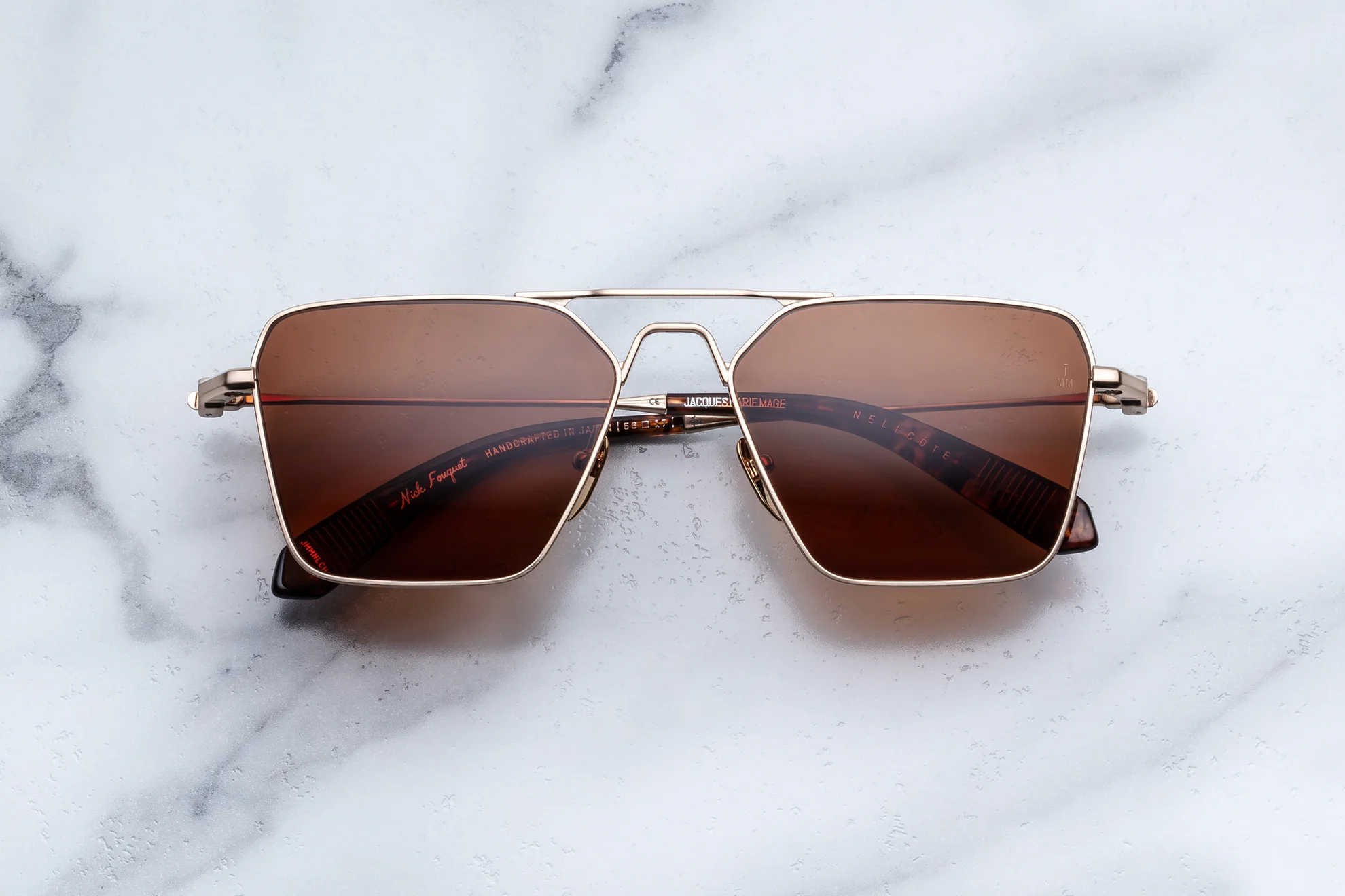 Sunglasses Model Nellcôte in Color Cielle with Dark Orange lenses from Jacques Marie Mage