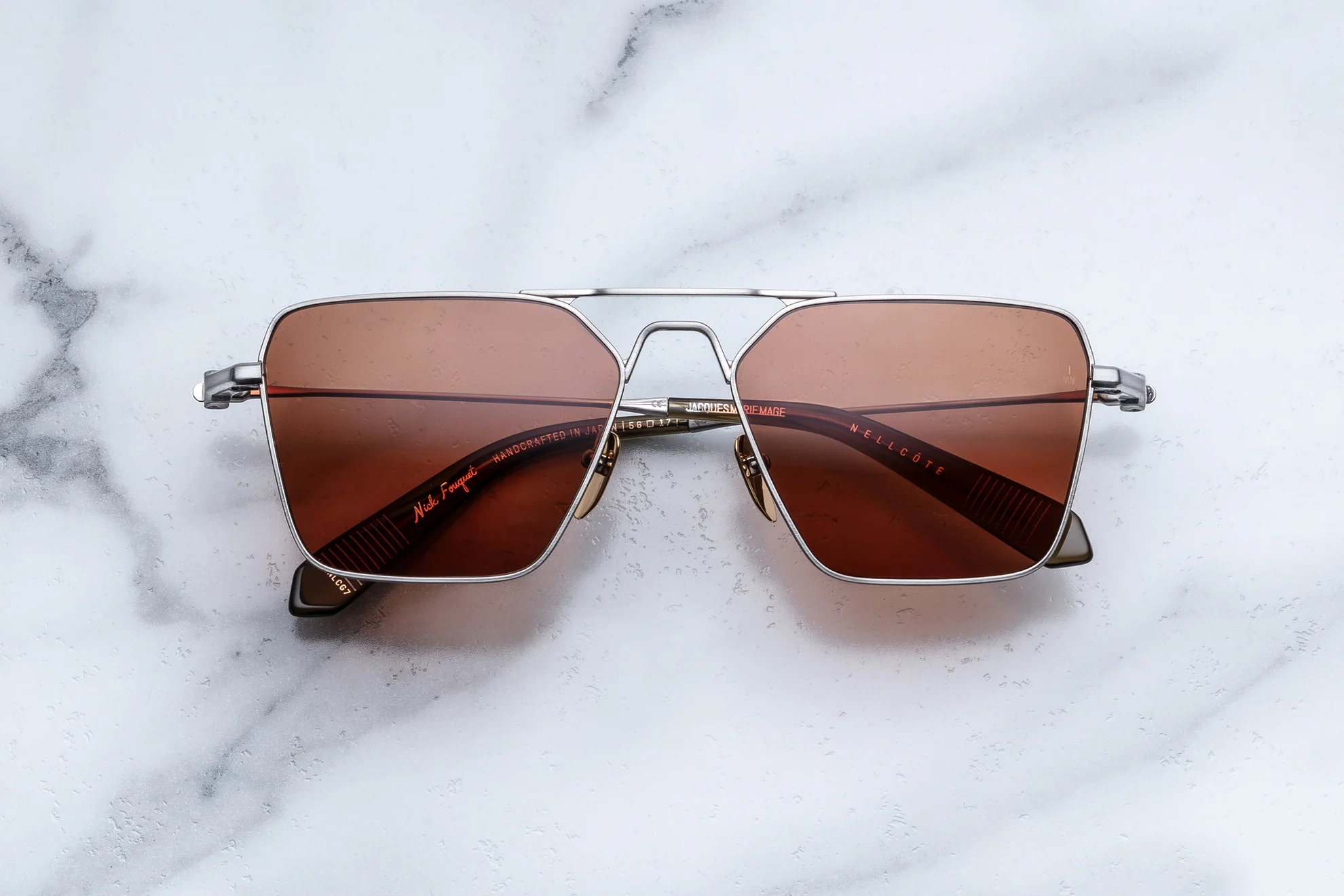 Sunglasses Model Nellcôte in Color Pastis with Dark Tuscan lenses from Jacques Marie Mage