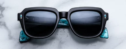 Sunglasses Model Taos in Lone Turquoise with Berumda lenses from Jacques Marie Mage