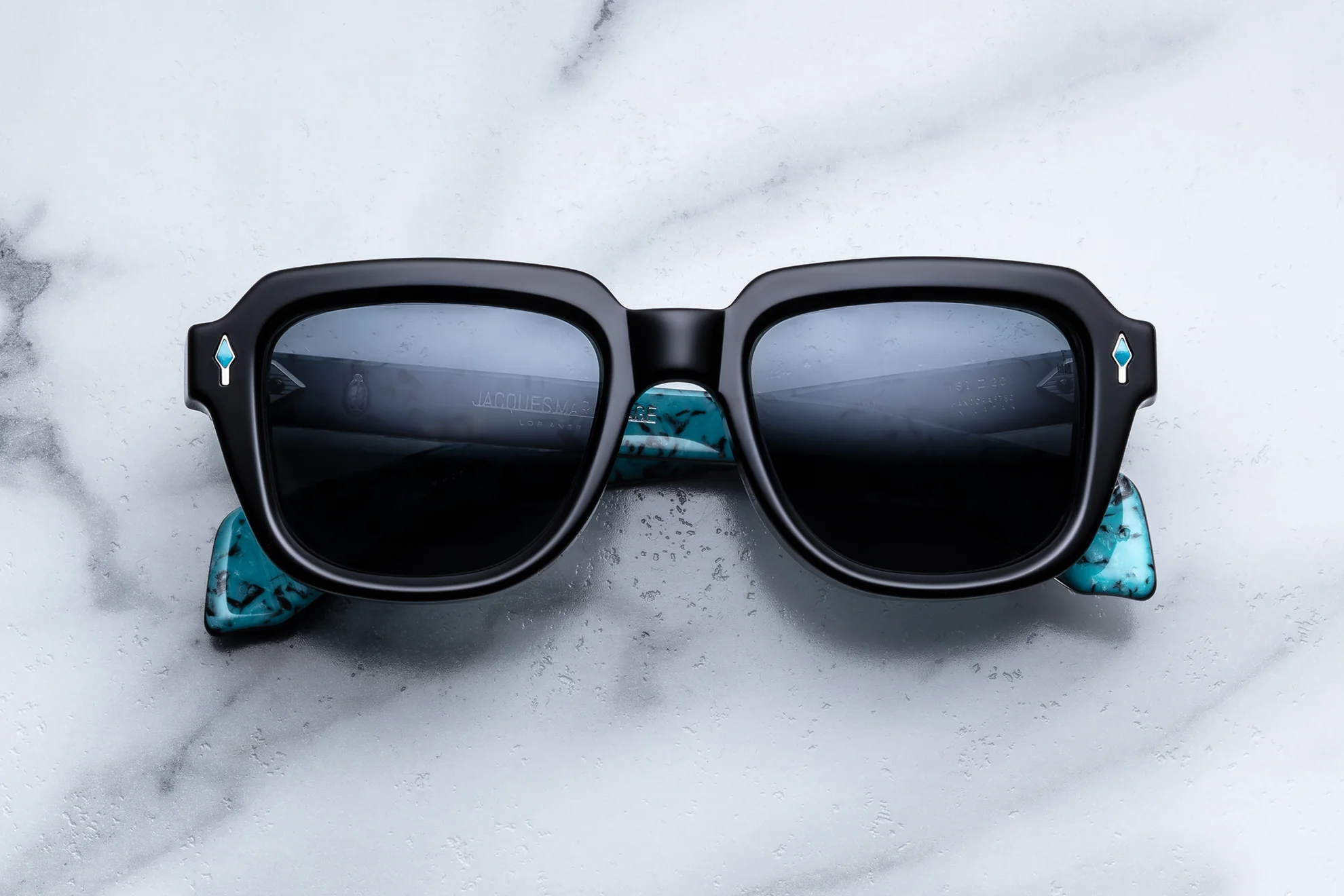 Sunglasses Model Taos in Lone Turquoise with Berumda lenses from Jacques Marie Mage
