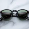 Sunglasses Model Zephirin in color Venom with emerald lenses from Jacques Marie Mage