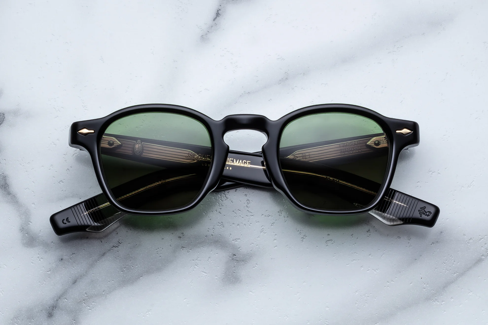 Sunglasses Model Zephirin in color Venom with emerald lenses from Jacques Marie Mage