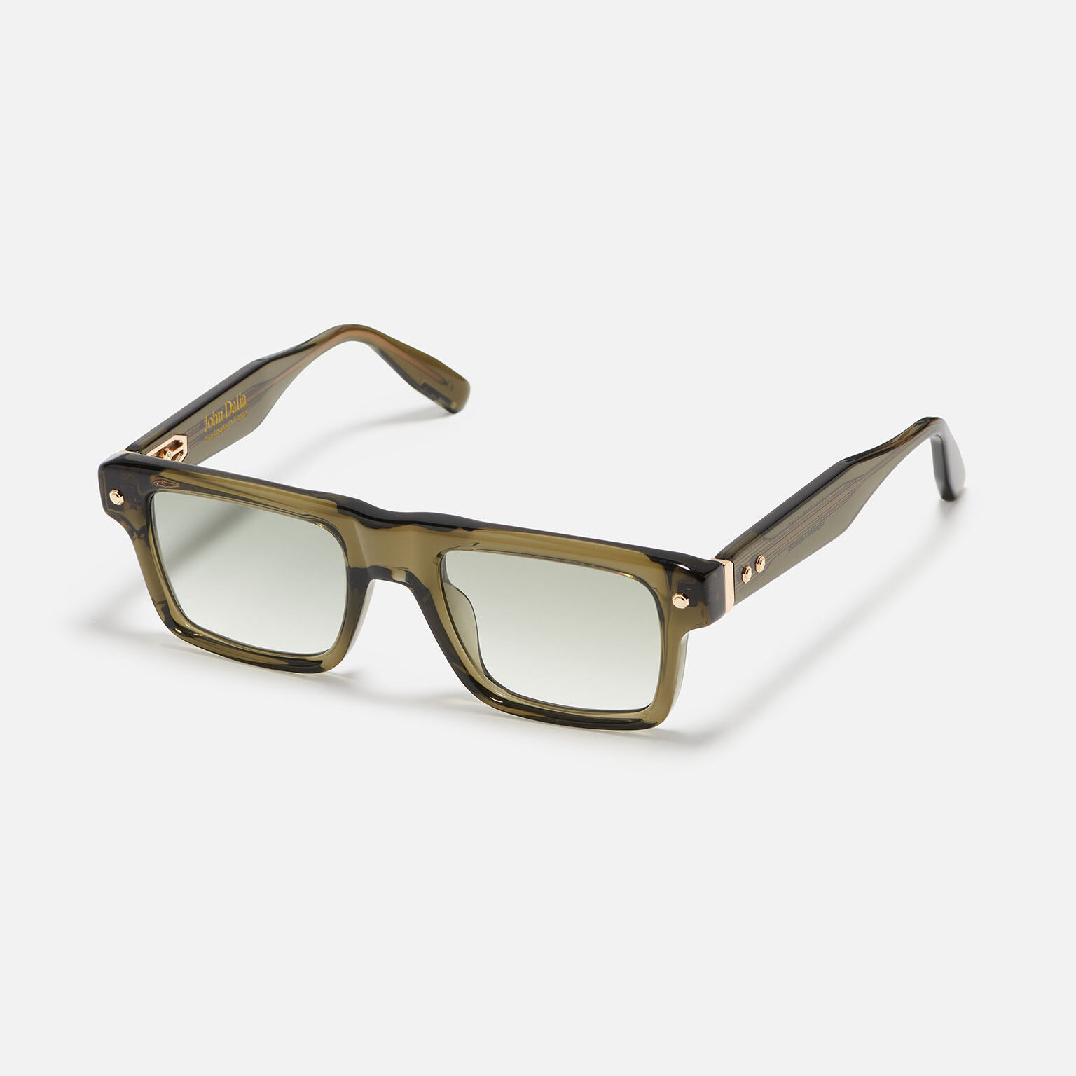 Sunglasses Model P18 in color C163 with Clear Green Gradient lenses from John Dalia