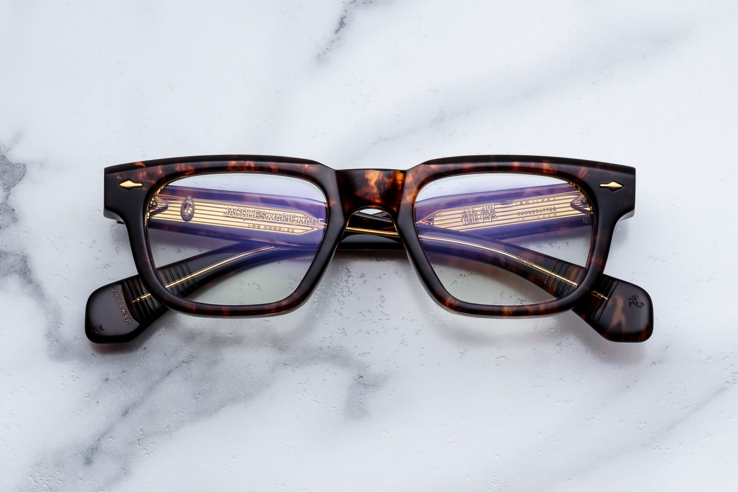 Optical frame model Shibusawa in color argyle with Superlight Brown lenses from Jacques Marie Mage