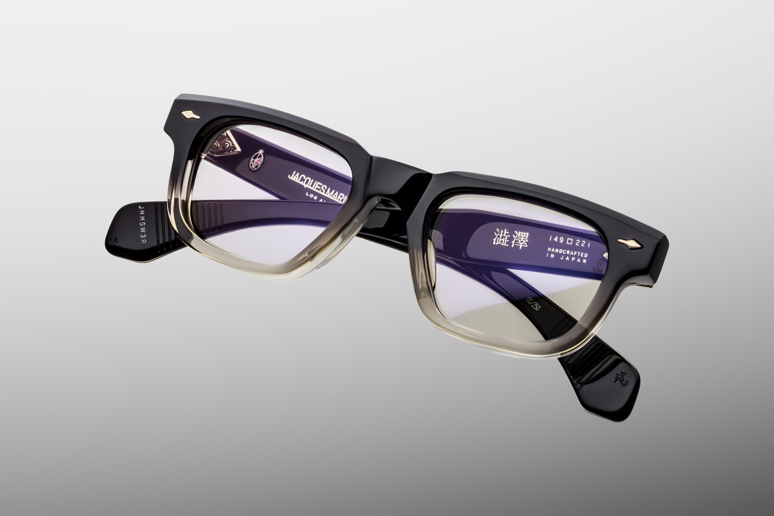 Optical frame model Shibusawa in color Black Fade with Superlight Brown lenses from Jacques Marie Mage