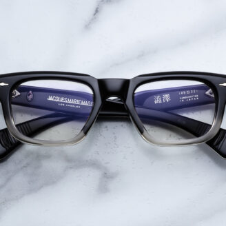 Optical frame model Shibusawa in color Black Fade with Superlight Brown lenses from Jacques Marie Mage