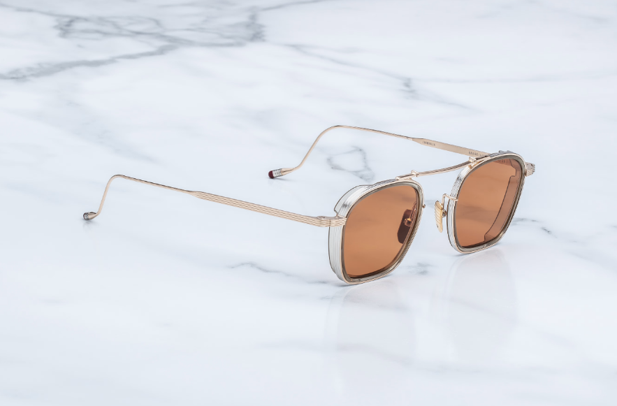 Sunglasses Model Baudelaire in Color Darjeeling with Orange lenses from Jacques Marie Mage