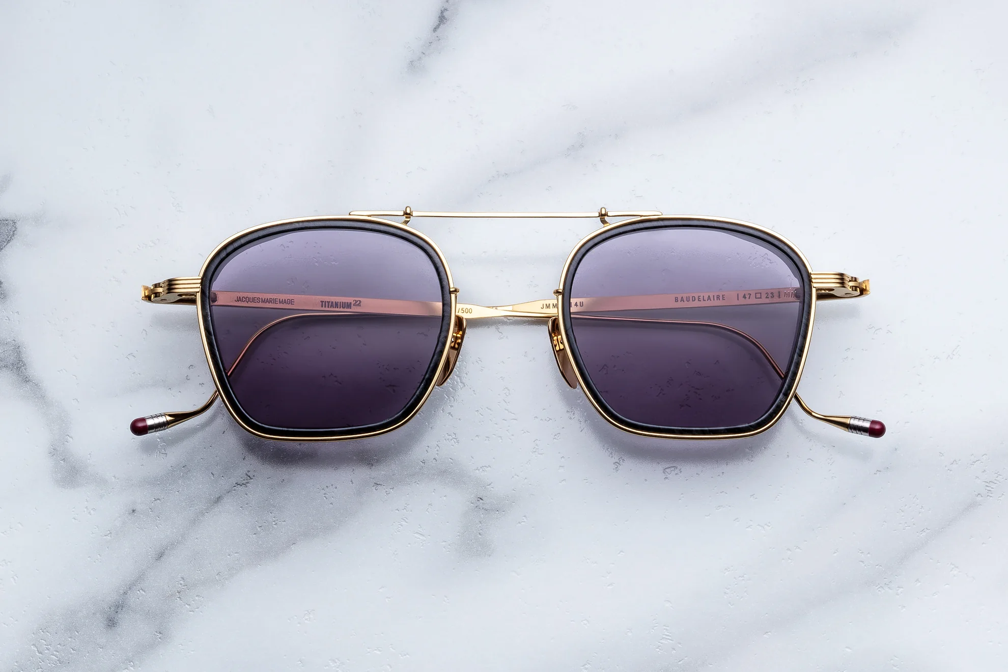 Sunglasses Model Baudelaire in Color Ebony with Nimbus lenses from Jacques Marie Mage