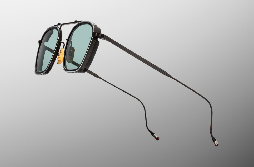 Sunglasses Model Baudelaire in Color Paon with Turquoise lenses from Jacques Marie Mage