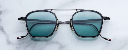 Sunglasses Model Baudelaire in Color Paon with Turquoise lenses from Jacques Marie Mage