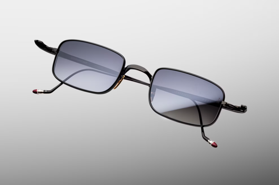 Sunglasses Model Dusk in Black with Ebony Flash gradient lenses from Jacques Marie Mage