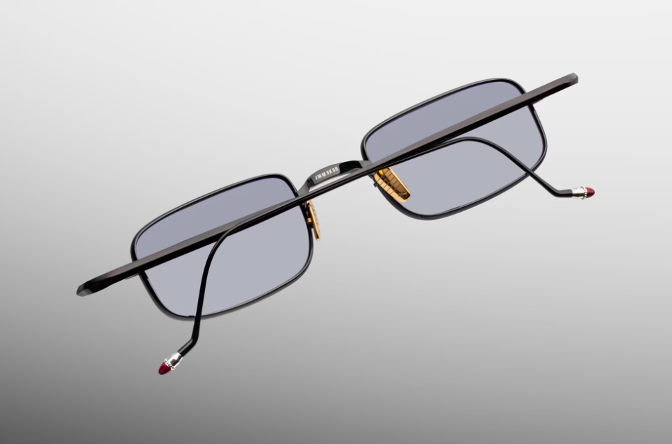 Sunglasses Model Dusk in Black with Ebony Flash gradient lenses from Jacques Marie Mage