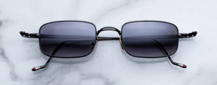 Sunglasses Model Dusk in Black with Ebony Flash gradient lenses from Jacques Marie Mage