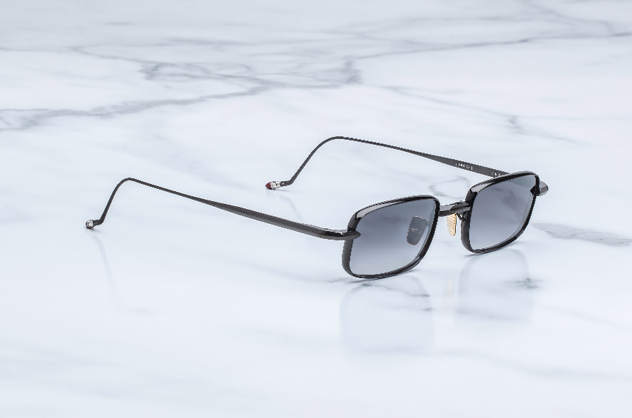 Sunglasses Model Dusk in Black with Ebony Flash gradient lenses from Jacques Marie Mage