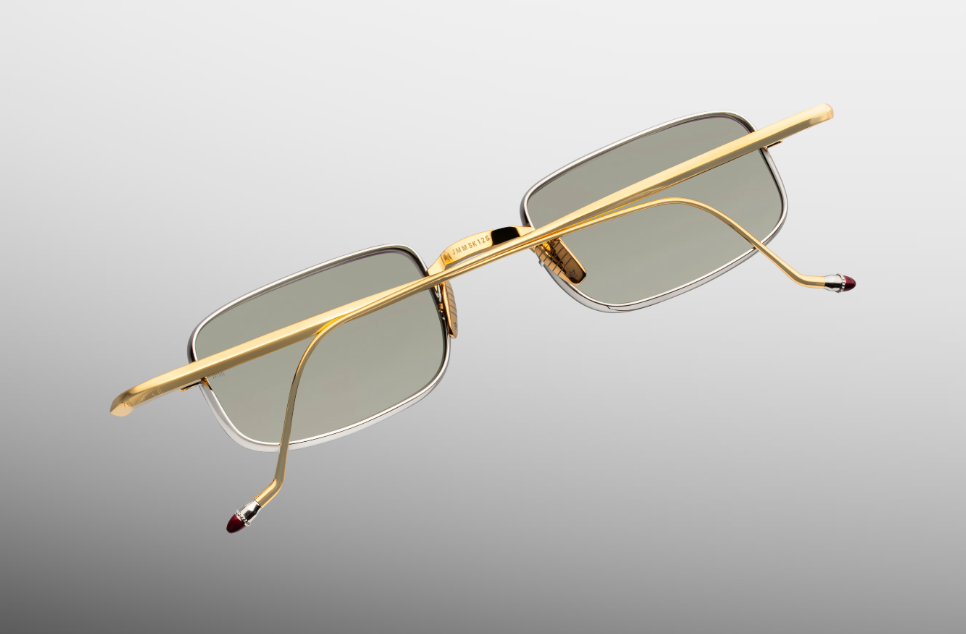 Sunglasses Model Dusk in Electrum with Light Bottle Green lenses from Jacques Marie Mage