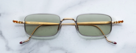 Sunglasses Model Dusk in Electrum with Light Bottle Green lenses from Jacques Marie Mage