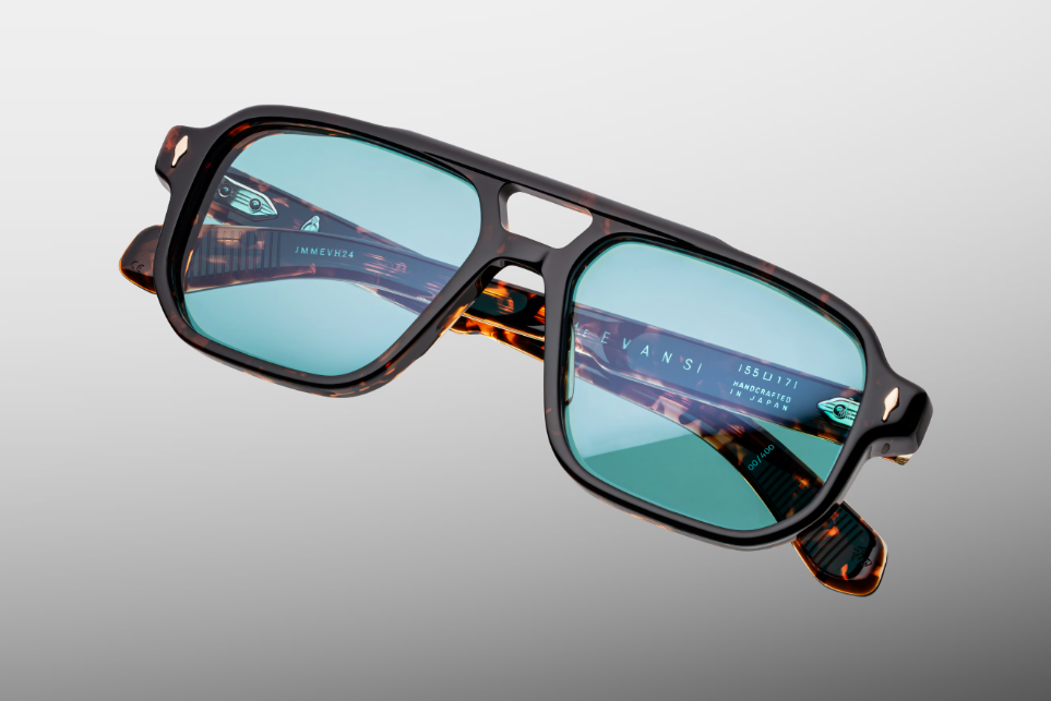 Sunglasses Model Evans in Color Aegen with Cyan lenses from Jacques Marie Mage