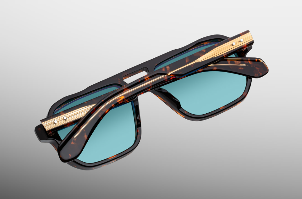 Sunglasses Model Evans in Color Aegen with Cyan lenses from Jacques Marie Mage