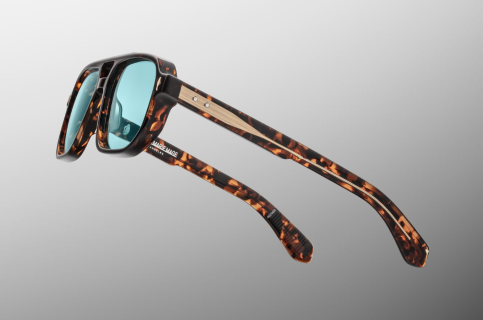 Sunglasses Model Evans in Color Aegen with Cyan lenses from Jacques Marie Mage