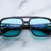 Sunglasses Model Evans in Color Aegen with Cyan lenses from Jacques Marie Mage