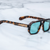Sunglasses Model Evans in Color Aegen with Cyan lenses from Jacques Marie Mage