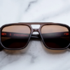 Sunglasses Model Evans in Color Café with Hazel lenses from Jacques Marie Mage