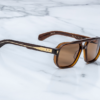 Sunglasses Model Evans in Color Café with Hazel lenses from Jacques Marie Mage
