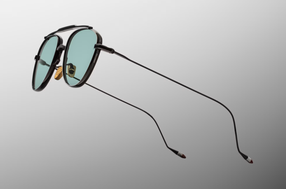 Sunglasses Model Flynn in Color Paon with Turquoise lenses from Jacques Marie Mage