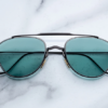 Sunglasses Model Flynn in Color Paon with Turquoise lenses from Jacques Marie Mage