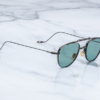 Sunglasses Model Flynn in Color Paon with Turquoise lenses from Jacques Marie Mage