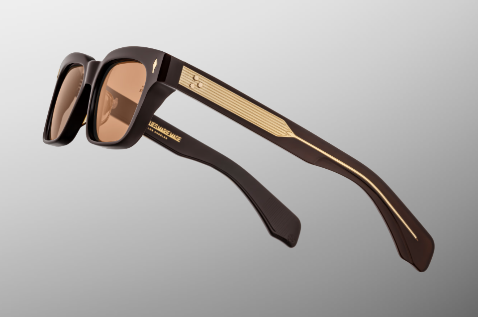 Sunglasses Model Molino in color Walnut with Orange lenses from Jacques Marie Mage