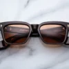 Sunglasses Model Molino in color Walnut with Orange lenses from Jacques Marie Mage